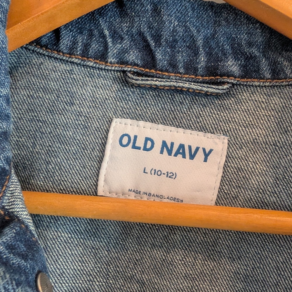 OLD NAVY Kids Boys Blue Denim Jacket Size 10/12 - Picture 4 of 9